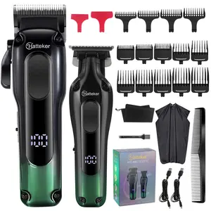 Hatteker Professional Hair Clippers Kit for Men, Cordless Clippers and Trimmers Set,  Rechargeable Beard Trimmer,Hair-cutting Kit Barber Clippers for Salon and Home Use，Christmas Gift For Friend