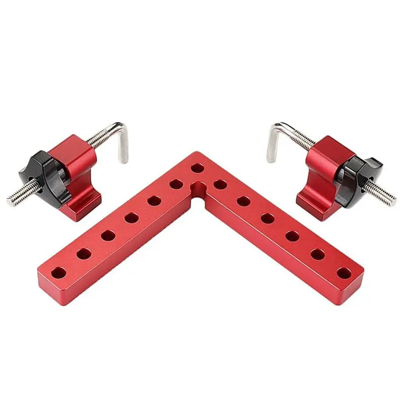3-Piece 100mm Woodworking Corner Clamp Set, Aluminium Alloy L-Shaped Easy-Install Fixing Tools Package, Repair
