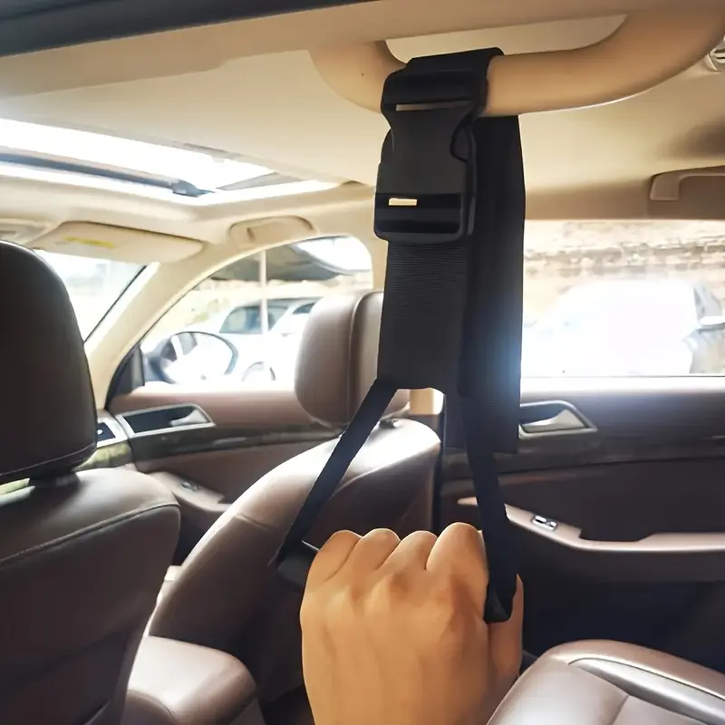 1 gravity fixing strap, suitable for the elderly, compatible with multiple vehicle models, made of nylon, comfortable car armrest strap, adjustable support handle
