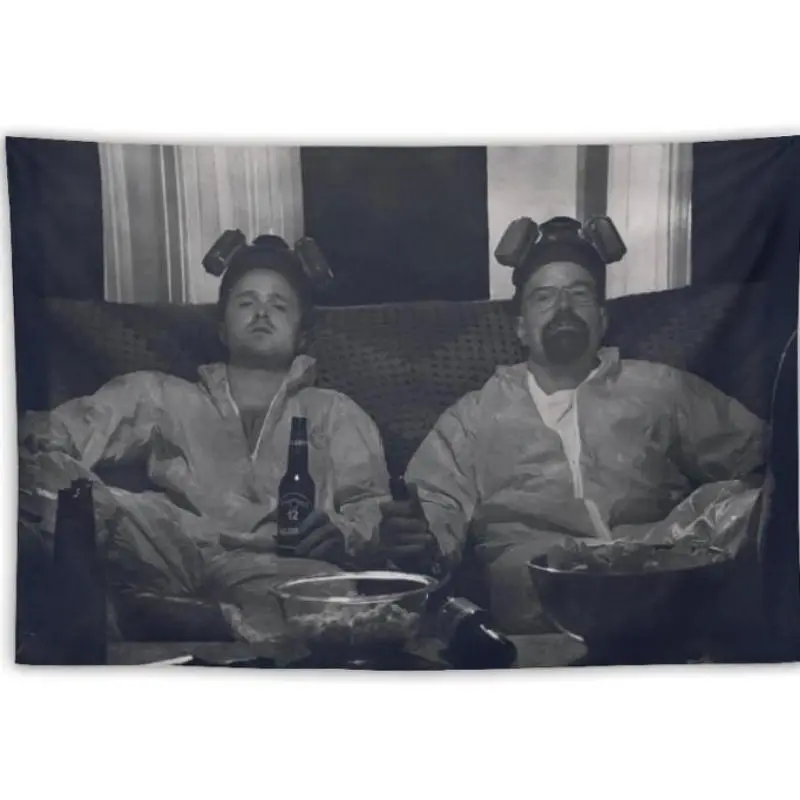 Breaking Bad Movie Linen-Cotton Light Print Tapestry - Walter White & Pinkman Decorative Hanging Wall Art for Bedroom & College Dorm Decoration