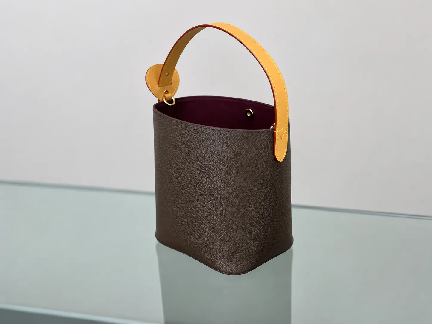 Women's Casual Bucket Bag, Plain Brown 2-Piece Set with Top Handle, Zipper Pouch and Adjustable Crossbody Strap, Adjustable Strap, Zip, Set Includes