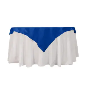 Cotton Blend 54"x54" Table Overlay Square Tablecloth Royal Blue - Wrinkle-Resistant Table Topper