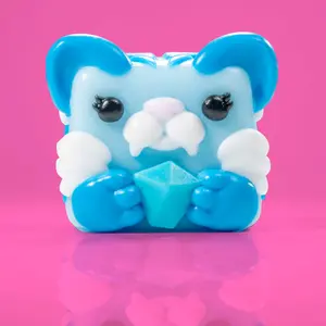 Misty the Tiger - Soft Silicone Squishy with Crystal - Magical Light Blue - Craft Spells from Stardust Taba Squishy