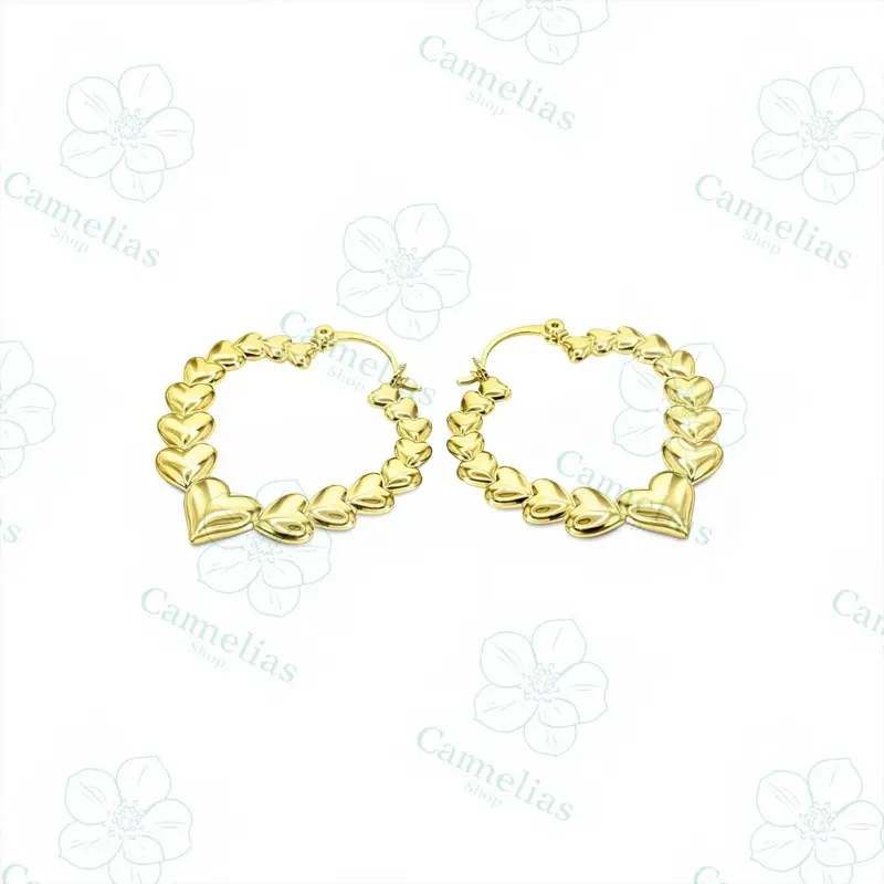 Errings Heart Gold Plated Earrings for Women -Shaped Design, Comfortable Fit, Elegant Accessory for Special Occasions and Everyday Wear