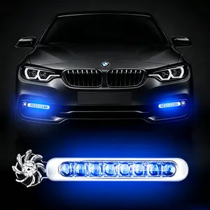 Wind Powered LED Car DRL Lights No Wiring Auto Wind Turbine Decor Lamp