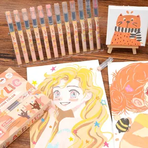 Skin Tones Art Markers,12/24/36 Color Soft Brush Tip Acrylic Paint Pens, Acrylic Drawing Markers, Quick-Drying Waterproof Acrylic Paint Markers for Illustration Sketching, Wood,Glass,Fabric,Rocks Painting, Art Markers Set