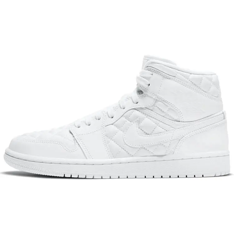 Women's Casual Mid-Top Quilted Sneakers - Special Edition DB6078-100 Style, All-Seasons Everyday Footwear
