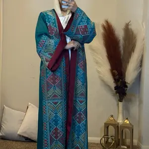 Bisht-ramdan-abaya with satin sleeves and edge -full embroidered بشت مطرز متوفر في عده الوان Formal