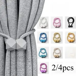 4pcs Window Curtain Tiebacks with Strong Magnet, Thick Rope Design, Durable Plastic, Home Decor Accessory, Window Decorations Supplies for Bedroom, Living Room, Kitchen, Interior Decoration Accessories