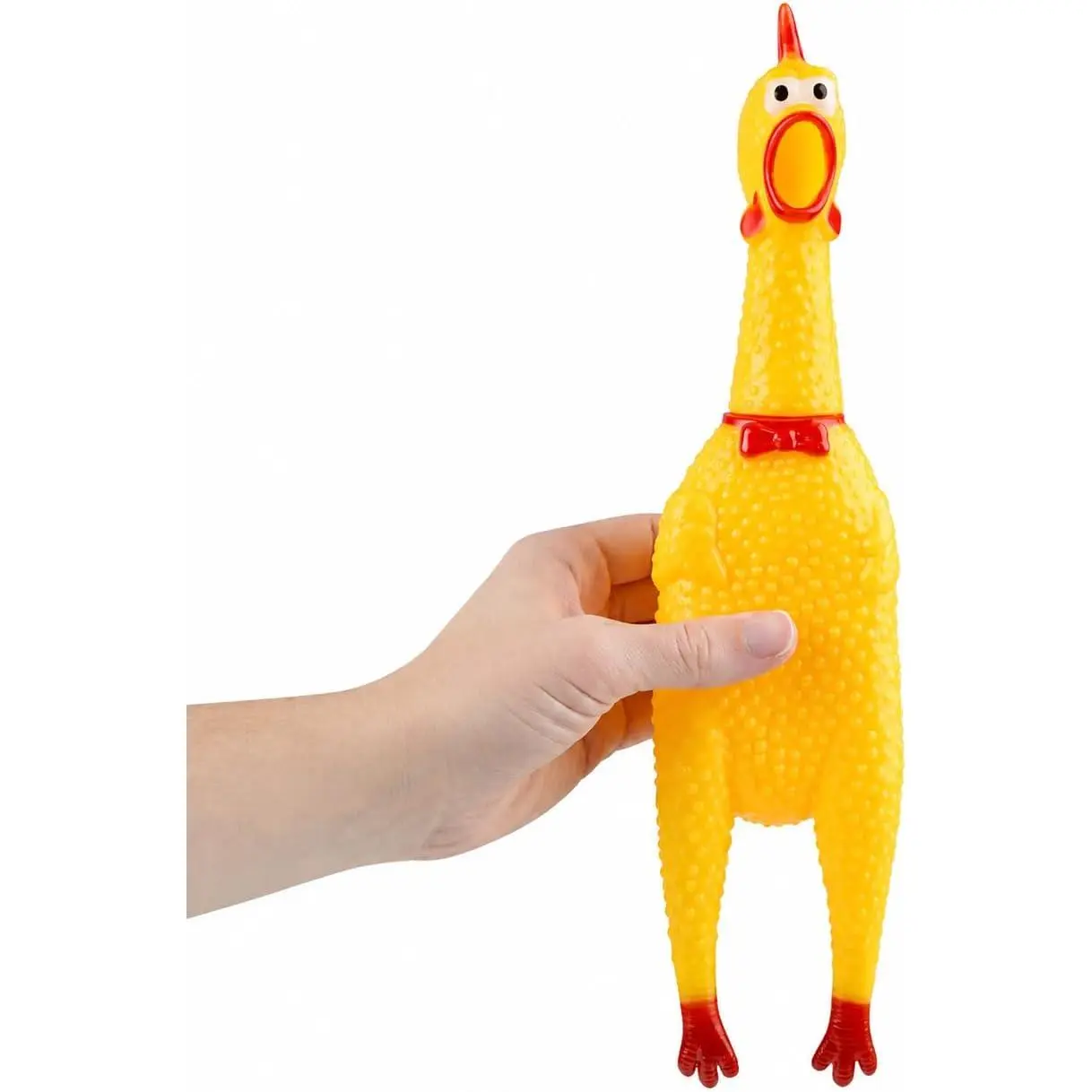 4E's Novelty 12 Inch Giant Screaming Rubber Chicken Toy Yellow