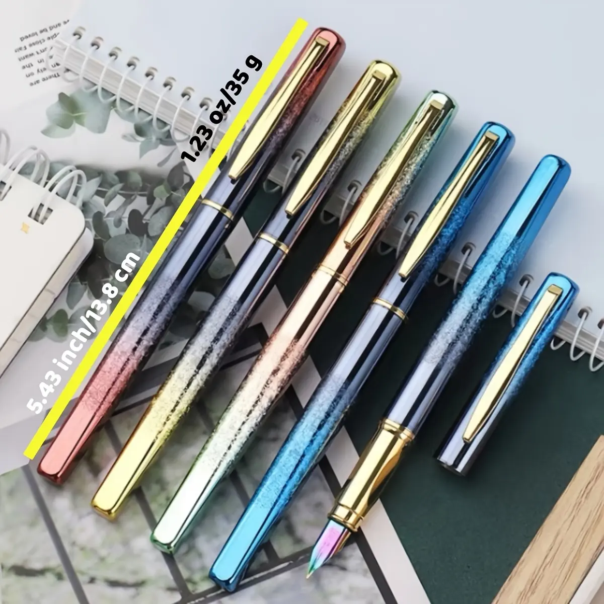 2 pcs fountain pens + 50 ink cartridges, 0.5 mm fine tip / 0.38 mm medium tip, stainless steel material, built-in ink absorber, compatible with 3.4 mm cartridge size, gold-plated nib, suitable for business and office use, smooth writing, ideal for signatu 2 pcs fountain pens + 50 ink cartridges, 0.5 mm fine tip / 0.38 mm medium tip, stainless steel material, built-in ink absorber, compatible with 3.4 mm cartridge size, gold-plated nib, suitable for business and office use, smooth writing, ideal for signatu