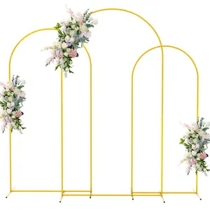 1 Pc Sturdy Gold Metal Arch Backdrop Stand (7.2FT/6.6FT/6FT/5FT/4FT), Balloon Arch Frame for Wedding Ceremony, Bridal Baby Shower, Birthday Party, Graduation and Event Photo Background Decor.