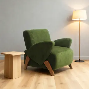 28-Inch Ultra-Thin Slim Space-Saving Tub Chair, Anti-Static Thick Plush Fabric Cloud-Soft Leisure Chair, High-Resilience Foam Filling, Lightweight Movable Single Sofa for Narrow Space Bedroom, Space-Saving Tub Chairs