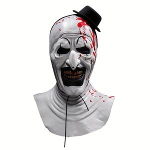 horror clown mask for halloween parties, masquerade dress up demon clown costume, broken soul clown movie character headgear