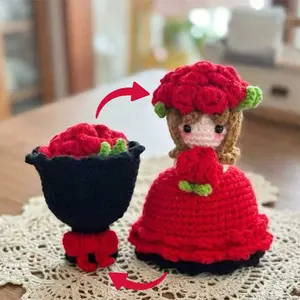 Handmade Crochet DIY Bridal Doll, Flip Wedding Dress Pattern, Perfect Gift for Craft Lovers & Special Occasions