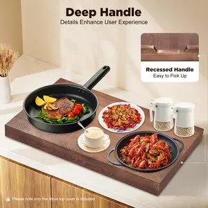 Stove Top Cover Pine Wood Walnut Color 29.5x22x2.5In 8mm Thick 22-33Lbs Load No Installation Space Saving For Home Kitchen Restaurant Camping Cooks