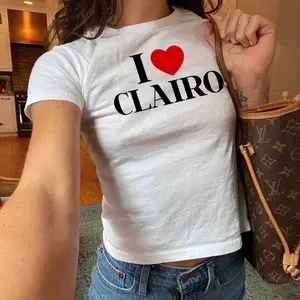 I Heart Clairo Baby Tee I Love Clairo Charm Album Tour Inspired Fan Concert Merch Tshirt Y2K Retro 90s Vintage Indie Women Fitted Shirt