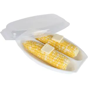 Microwave Corn Steamer with Lid - BPA-Free, Dishwasher Safe, Airtight Lid Corn on the Cob Microwave Steamer for Delicious and Perfectly Cooked Corn on the Cob in Minutes Kitchen Utensils