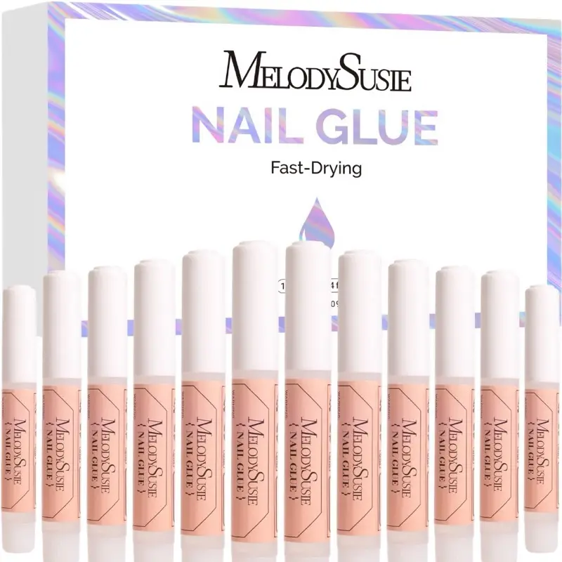 6PCS Nail Glue for Acrylic Nails, Professional Nail Tip Glue for Fake Nails Broken Nails Adhesive Super Bond for Press on Nails Glues Adhesive for Fake Nails Tips Glues