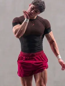 Men’s Compression Shirt Short Sleeve, Muscle Fit Gym Workout Top, Breathable Activewear for Training, ONYX V5 Collection