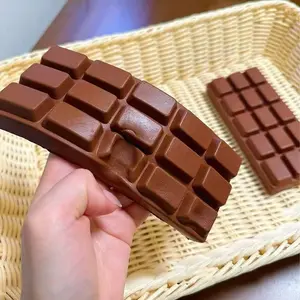 1pcs Simulation Chocolate Squishy Toy, Stress Relief Fidget Fun Squeeze Toy, Office Relaxation Gift, Desk Fidget With Cream Scent,Gift for Kids & Adults, Sensory Fidget Relief
