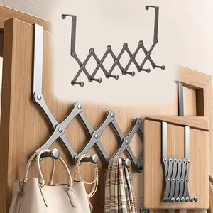 Adjustable Over The Door Hooks 6 Hooks Space Saving Organizer