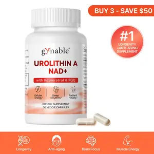 Gynable Urolithin A NAD⁺ Supplement with Trans-Resveratrol & PQQ，Clinically Proven for Longevity, Healthy Aging, Cellular Renewal, Energy Boost & Skin Health，30 Capsules 1 Month– Independent 3rd Party Testing,NAD Supplement,Urolithin a Supplement