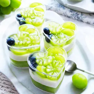 Heart-Shaped Dessert Cups, Reusable Transparent Mousse Cups, Cake Mold, Pudding Cup, Jelly Cup, Perfect for Mother's Day, Valentine's Day, Weddings