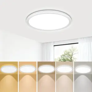 20 Inch LED Flush Mount Ceiling Light, 5CCT Dimmable LED Ceiling Light Fixture with Dip Switch, 8900LM Super Bright Close to Ceiling Light, CRI 90+, No Flicker, 2700K-5000K, 2.6" Ultra Thin for Living Room Bedroom Kitchen Hotel