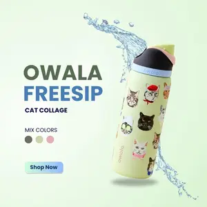 Owala 32oz FreeSip Water Bottle Cat Collage Catwala Urban Outfitters Exclusive NIB Authentic New In Hand