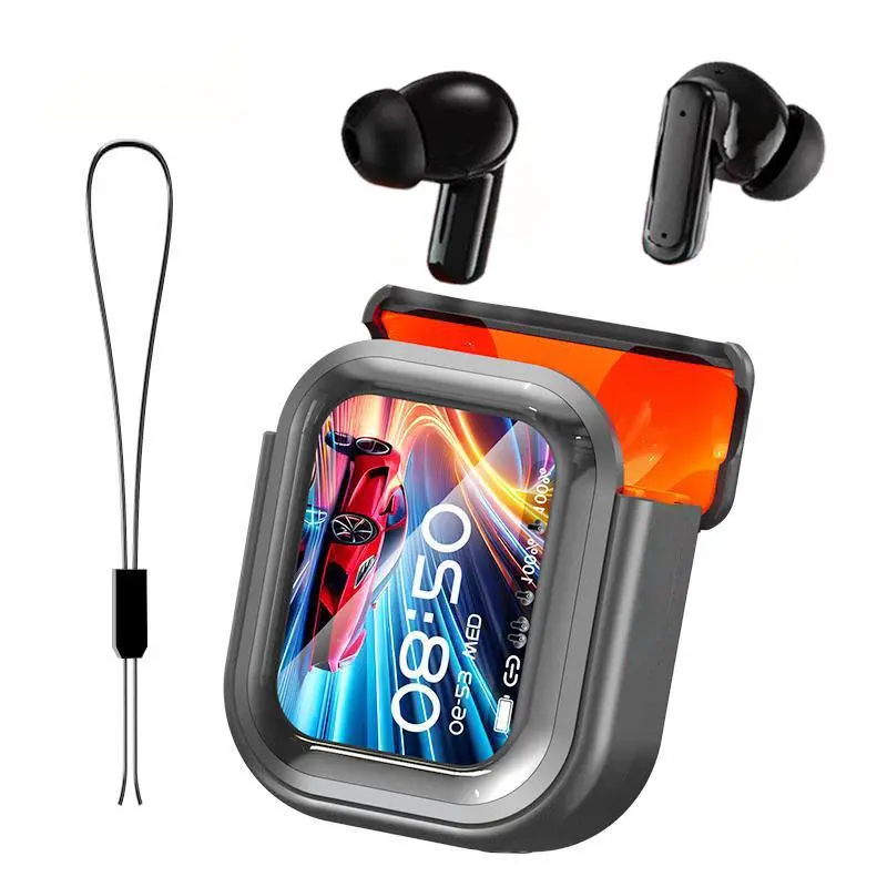 Bluetooth 5.4 In-Ear Stereo Earbuds, Active Noise Cancellation (ANC), LED Battery Screen, High-Fidelity Audio, IPX6 Water Resistant, Durable Built-in Mic, Rechargeable Pod – For Cycling & Daily Use