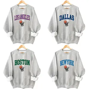 Vintage Basketball Sweatshirt Retro All Team Crewneck Game Day Fan Gift, Athletic Varsity Graphic Pullover, Cozy Unisex Sportswear Style, Men's wear