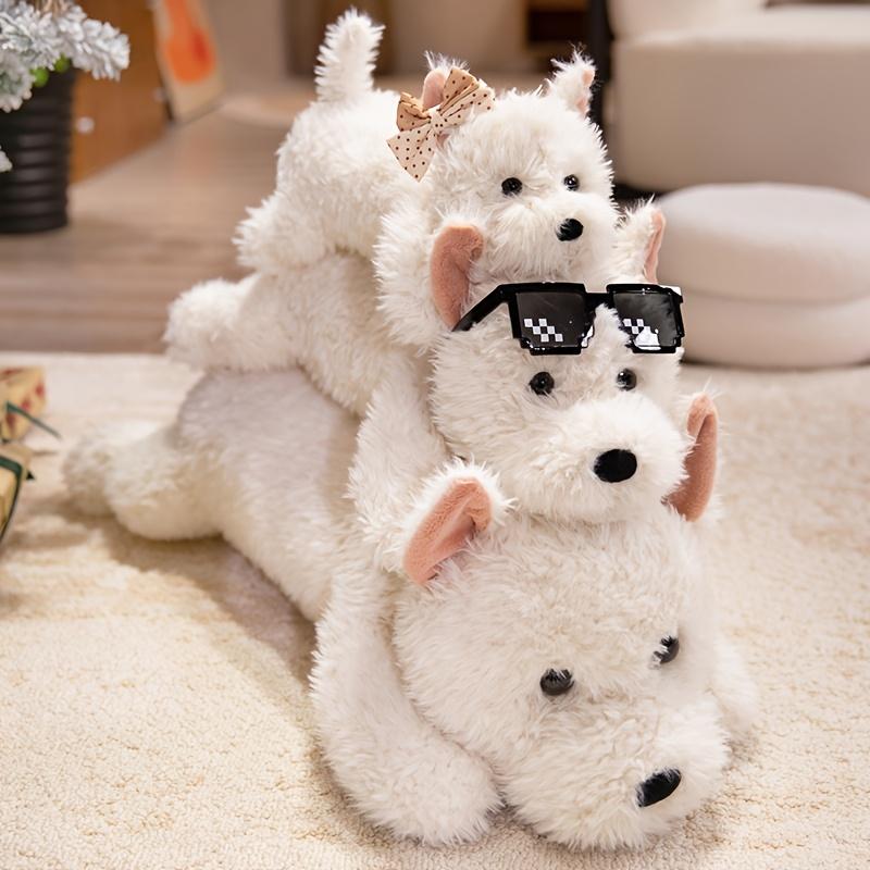 [Kawaii Fluffy Plush] Kawaii Fluffy West Highland Dog Plush - Stuffed Terrier Puppy, Cuddly Companion for Bedtime, Birthday & Easter Gifts for Collectors (Westie Breed) 16.93in/43cm