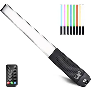 RGB LED Photography Lighting Portable Wand Handheld LED Video Light 1000 Lumens CRI 95+ USB Rechargeable with Remote Control, Carry Bag, Adjustable Color Temperature 3000K-6000K and 36 Colors