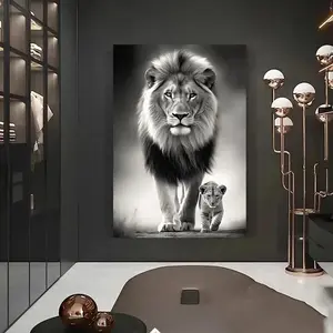 Black and White Animal Art Lion Printed Painting Mural Poster Prints Decoration Decor