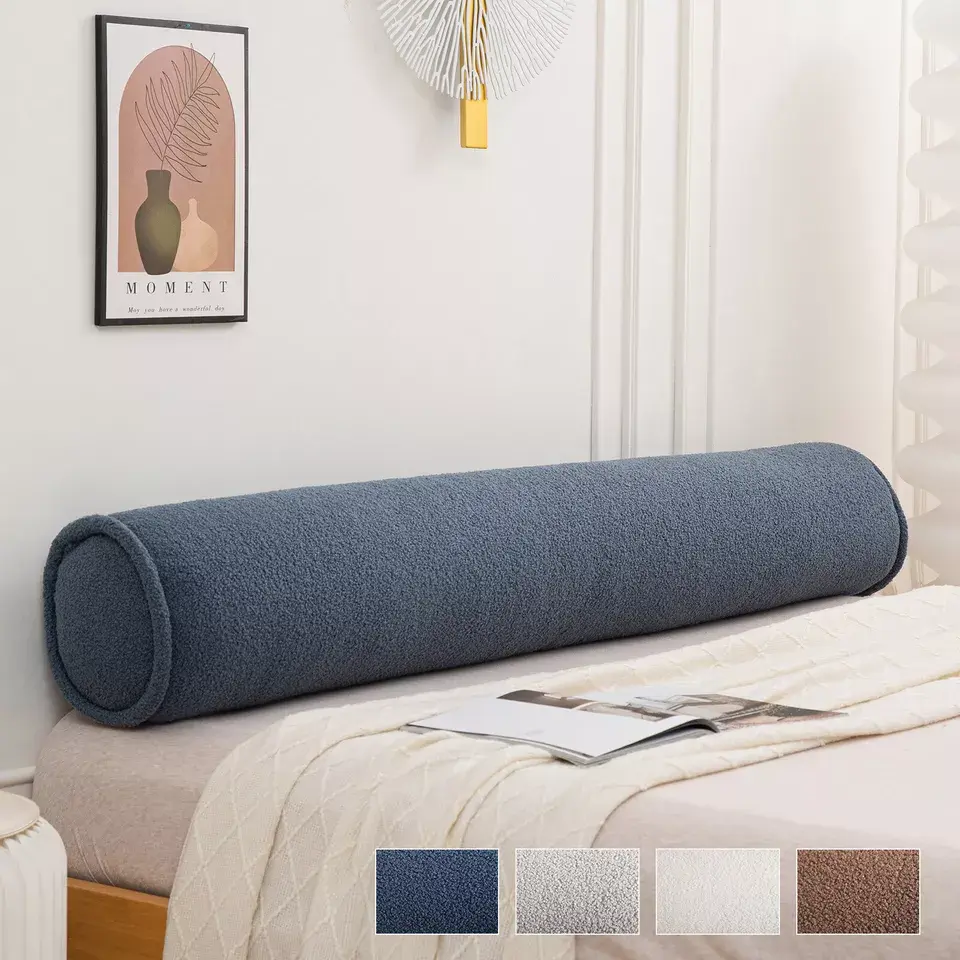 Soft Teddy Fleece Full Body Pillow Large Fluffy Bed Pillow Fluffy Adult Side Sleeper big pillows gap  filler reading Wedge Headboard Bolster
