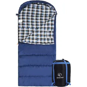 XL Flannel Sleeping Bag For Adults With Detachable Hood