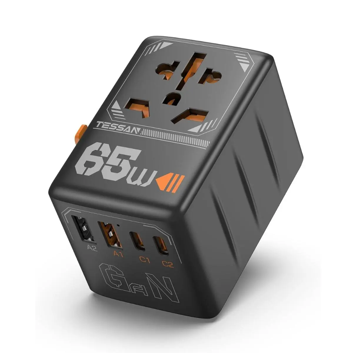 TESSAN Universal Travel Adapter 17W/35W/65W Fast Charging with 4 USB Ports & 1 Type C for US EU UK AUS Ireland(Type C/G/A/I) Plug , Portable Charger for Cellphone/Smartphone/Electronic Devices, Travel Essential