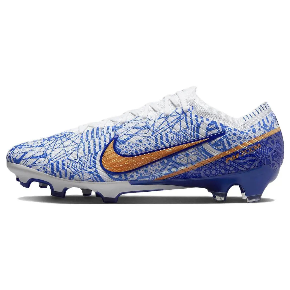 Nike Zoom Mercurial Vapor 15 Elite FG Pro CR7 Azulejo Cushioned Durable Soccer Cleats Unisex White Concord Medium DQ5299-182