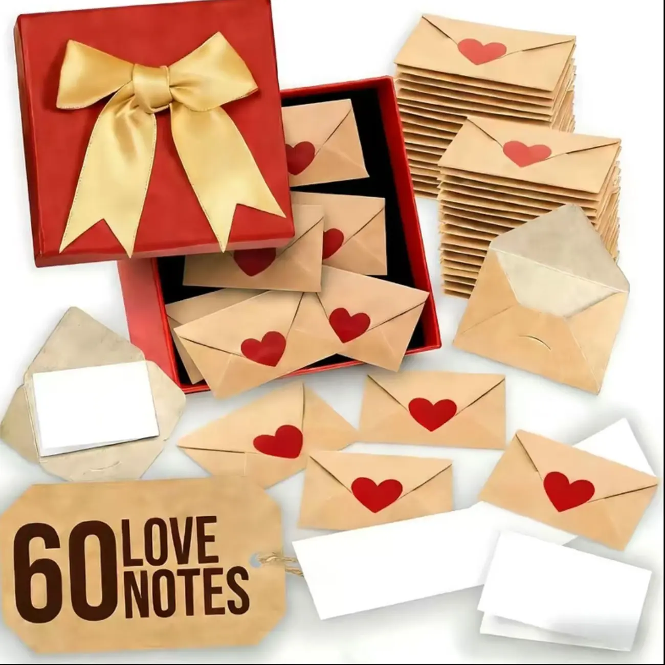 30/60pcs Blank Note Cards and Envelopes Set, Stationery, Small Envelopes with Blank Note Cards, Perfect Mother's Day Gift for Him Her Boyfriend Girlfriend Wife Husband