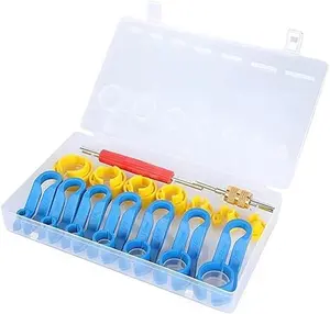 16PCS Fuel Line Disconnect Tool Set - 1/4 5/16 3/8 1/2 5/8 3/4 7/8 Inch Quick Disconnect Tool with AC Valve Core Removal Tool - AC Line Disconnect Tool for Repairing Car Accessories