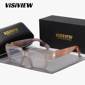 VISIVIEW unisex trendy stylish full-frame glasses with anti-blue lightsquare clear lenses