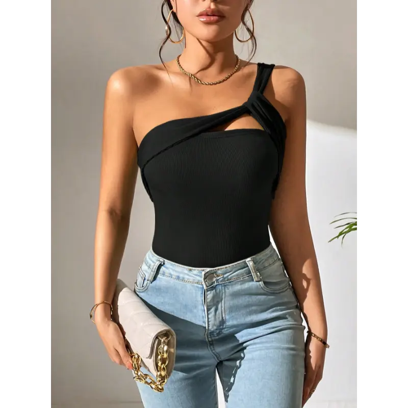 Rafferiza Two Tone One Shoulder Cut Out Bodysuit Tops Fit - TikTok Rafferiza Two Tone One Shoulder Cut Out Bodysuit Tops Fit - TikTok