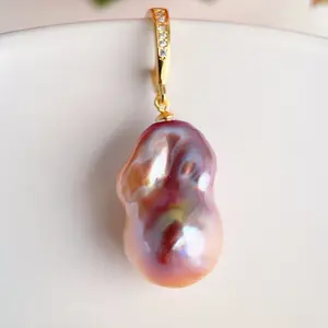 S925 Baroque Pearl Pendant with Universal Freshwater Pearl Pendant, Customized Sterilive Silver Pendant