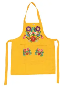 Mexican Artisanal Embroidered Apron  Yellow 603198
