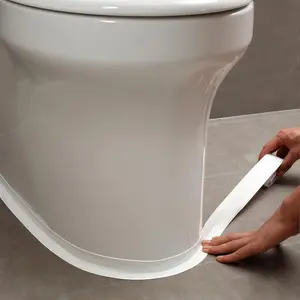 White Caulk Tape, Caulk Tapes Waterproof Self Adhesive, Traditional Caulking Sealant Replacement, Caulking Strips for Toilet, Bathroom, Sink, Bathtub, Floor Wall Edge Protector