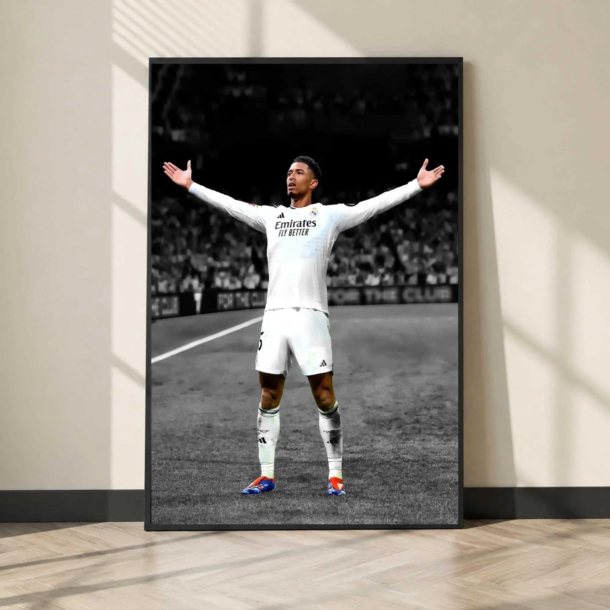 Jude Bellingham Celebrates On The Field Poster, Soccer Wall Art, Home Decor Living Room ( Unframed - Print Only )
