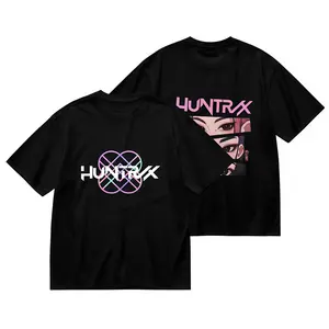 Kpop Double-Sided Print Cotton T-Shirt round Neck Short Sleeve  Street Style Comfortable Casual Fashion Trendy Tee