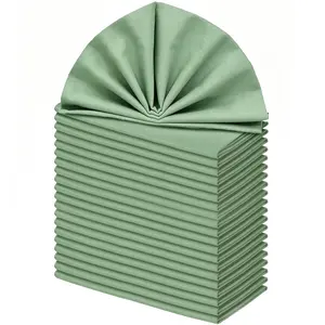 20 Pack Polyester Cloth Napkins, Pre Rolled Napkins, Multiple Colors & Sizes Available, Washable Reusable Durable, Ideal for Hotels Restaurants Weddings Parties Festivals