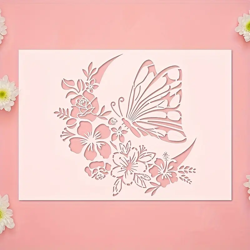 Reusable Butterfly Template for DIY Crafts, Handicraft and Wall Painting, Durable Plastic Craft Tool, Ideal for Creative Projects, for Diy Art Design, Art Supplies